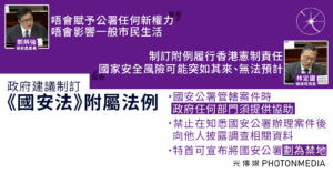 政府擬訂《國安法》附屬法例 列國安公署辦公地點為禁地