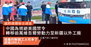  中國轉移逾1萬維新疆少數民族到各地強迫勞動 涉國際知名品牌生產線