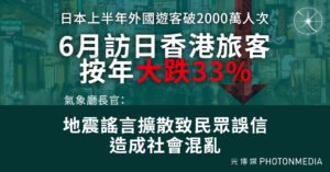 日本上半年外國遊客破2000萬人次
