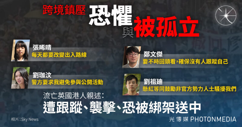 百萬懸紅陰影籠罩 流亡港人倫敦自述「無安全感」